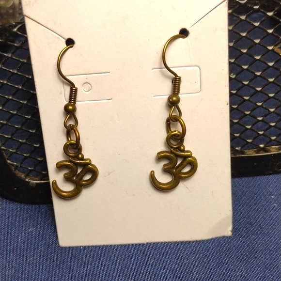 Ohm Symbol Dangle Earrings - Picture 1 of 2